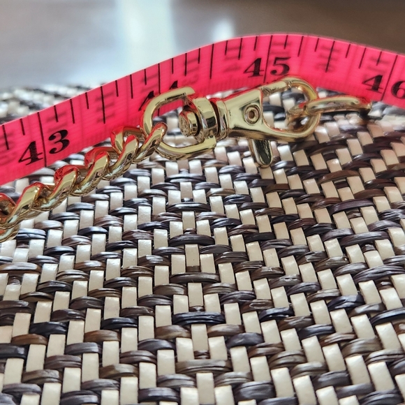 J.McLAUGHLIN Women's Woven Chevron Envelope Flap Crossbody Clutch Chain Bag NEW - Picture 12 of 13